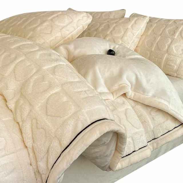Anti-static and thickened milk velvet in winter four-piece duvet cover Tafu velvet cover naked sleeping sheets bedding