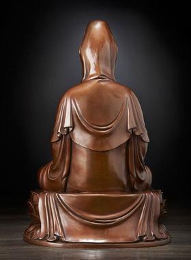 高档自像香佛天逸 紫铜佛观音菩萨 西方三圣观音 观在菩萨铜佛像