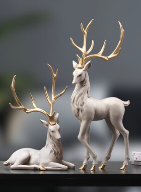 厂家直供麋鹿摆件玄关家居创意摆设品电视酒柜装饰品乔迁新居礼物