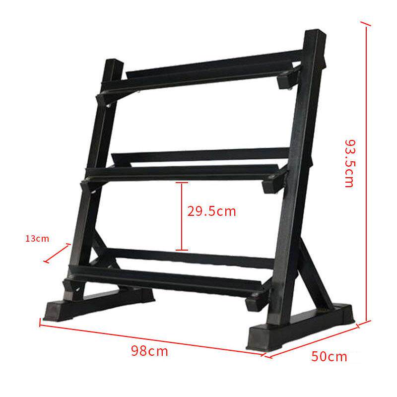 Three-layer dumbbell rack household women's hexagonal dumbbell 10-paid storage rack commercial vertical storage rack