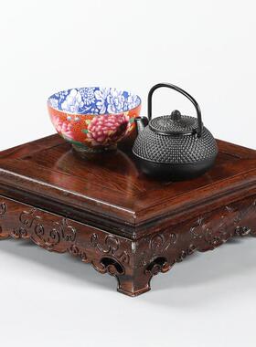 红木雕刻工艺品摆件底座花瓶盆景鱼缸实木佛像底座古董奇石展示架