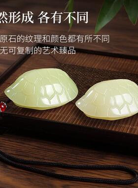 天然玉石龟壳富甲天下手把件随身文玩创意桌面摆件男女把玩件饰品