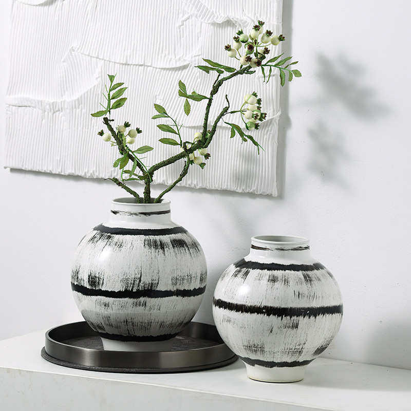 雨彤简约现代新中式陶瓷花瓶摆件样板房家居书房储物罐装饰工艺品,淘宝优惠券,粉丝福利购,淘宝优惠卷