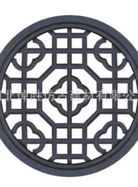 仿古中式镂空砖雕古建镂空窗花扇形圆形砖雕墙壁装饰浮雕挂件