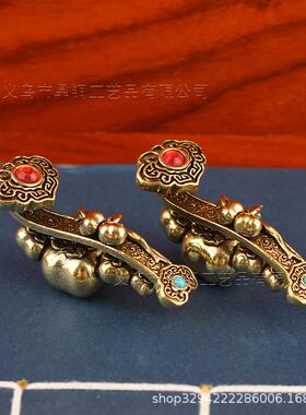 黄铜点钻柿柿如意黄铜钥匙扣金属摆件饰品男士吉祥如意办公室摆件