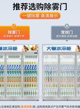 网红啤酒展示柜酒水饮料柜超市便利店保鲜冰柜三门冰箱酒吧冷藏柜