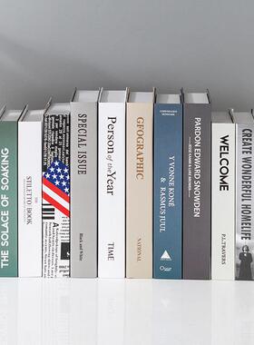 假书人造书装饰道具陈设模型创意客厅餐厅书架电视柜商店小装饰品