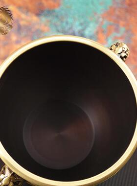 宏达全铜器象缸家居办公室玄关象鼻缸铜缸铜鼻礼品摆黄件