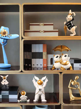 创意装饰摆件客厅家居饰品酒柜电视柜现代轻奢工艺品办公王金