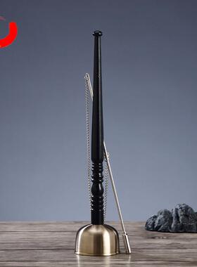 台湾手工引磬铜制 直柄纯手工调音佛堂用中式铜质摆件