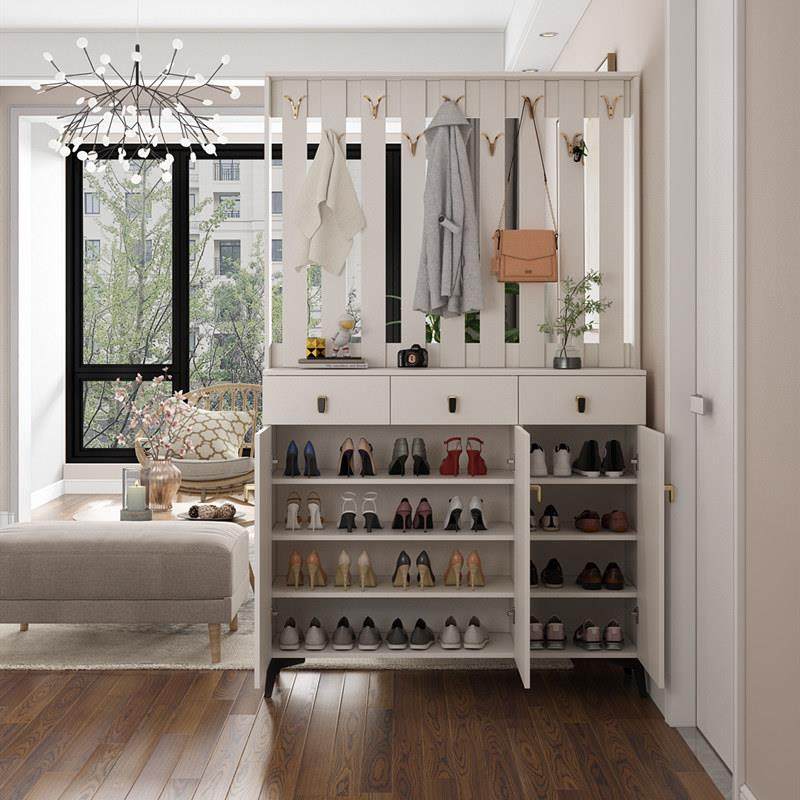 入户鞋柜带挂衣架一体家用门口玄关屏风隔断简约现代客厅门衣帽柜,淘宝优惠券,粉丝福利购,淘宝优惠卷