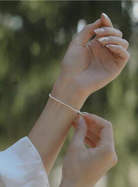 新加坡chomelkinsey天然淡水小米粒细珍珠手链2025年高端叠戴手串