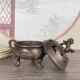 Old antique Ming Dynasty Xuande play aromatherapy stove ornaments Chinese antique miscellaneous incense plate lion lid stove three-legged stove