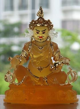 正品璃禅悦古法手工琉黄财神琉璃佛像藏巴桌拉贴金绘家居礼彩佛面