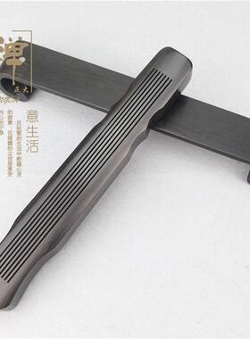 正大紫光檀红木古琴线香炉木质线香盒 整料黑檀木带底座礼盒套装