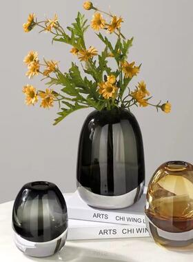 简约高档轻奢花器 水晶透明玻璃 客厅装饰工艺品 迷你小花瓶摆件