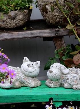 户外小猫咪摆件花架树脂花园造景装饰阳台庭院台阶多肉 花盆搭配