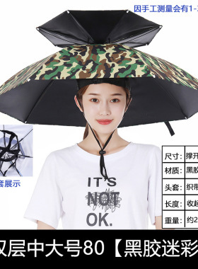 伞帽头戴式雨伞夏季遮雨防晒户外