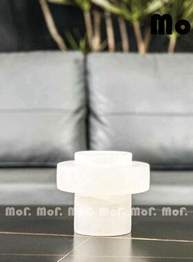 墨非 简约现代居家软装饰品云石花器 样板房民宿酒店客厅茶几摆件