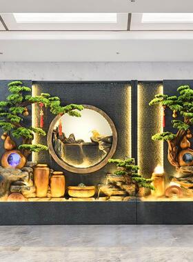 水幕墙流水屏风公司室摆玄关隔断内外庭院鱼池假瀑山布喷tb-77014