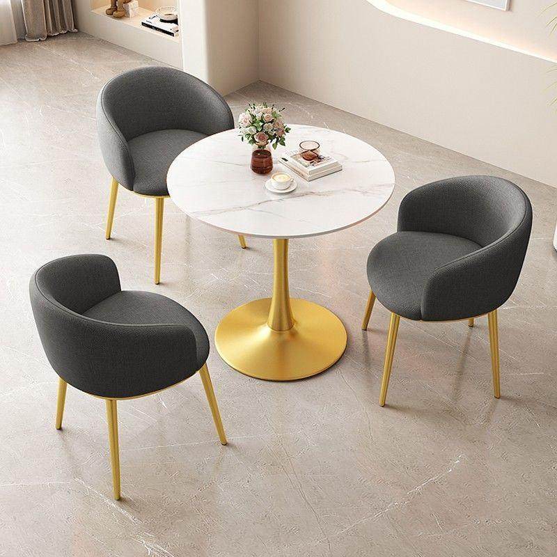 北欧轻奢岩板洽谈桌椅接待办公室会客阳台休闲小圆桌公寓餐桌家用,淘宝优惠券,粉丝福利购,淘宝优惠卷