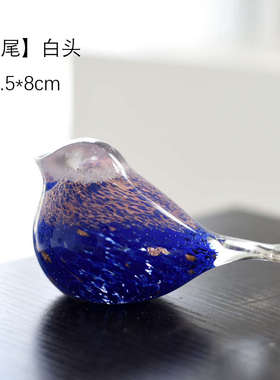 出口彩色手工琉璃鸟玻璃鸟桌面摆件镇纸新房馈赠礼品欧式家居装饰