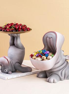 创意河马青蛙玄关钥匙收纳摆件客厅茶几鞋柜装饰品乔迁新居礼品