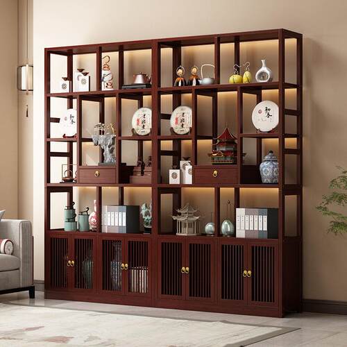 家用博室古阁见详情架新中式茶柜置物架茶叶架摆示件展示柜办公多 - 图1