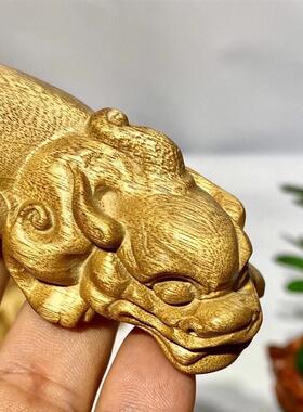 金丝楠木手工木雕瑞兽貔貅手把件男随身把玩件摆件-红木工艺品