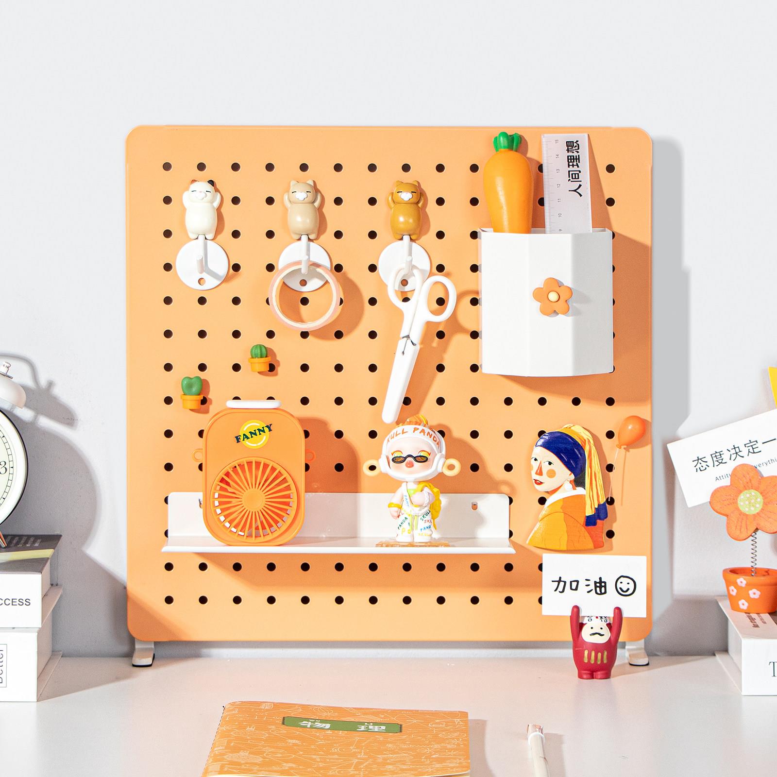 F-shaped desktop bracket (clamp the perforated board to the edge of the table) perforated board storage rack can store shelf accessories