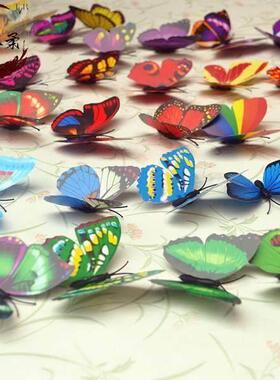 新款上新真蜻蜓塑料假蜻蜓蝴蝶带别针窗帘装饰拍照小饰品3d