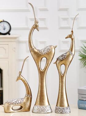 新款欧式套三鹿摆件家居客厅玄关酒店娱乐场所餐厅办公室装饰品
