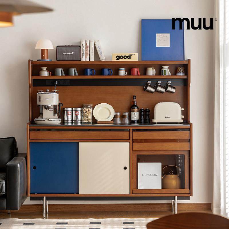 MUU实木岩板餐边柜客厅储物靠墙一体置物柜家用玄关收纳柜咖啡柜,淘宝优惠券,粉丝福利购,淘宝优惠卷