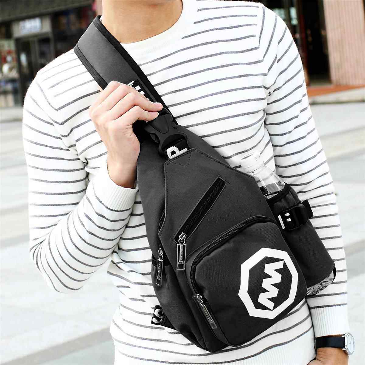 新款户外休闲 运动大容量斜挎包男胸包韩版潮流学生单肩腰包女,淘宝优惠券,粉丝福利购,淘宝优惠卷