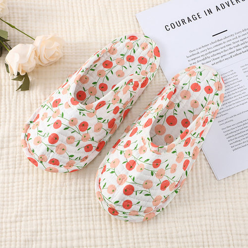 夏季爬爬垫专用拖鞋全棉布静音四季透气鞋套成人室内布底包头拖鞋 - 图1