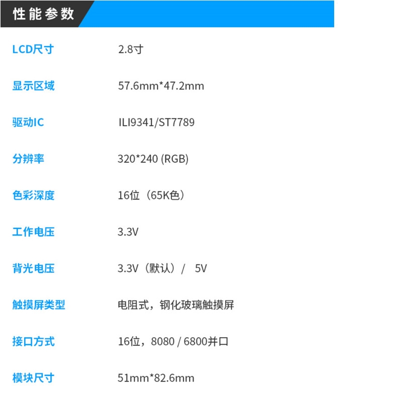 正点原子2.8寸TFT LCD模块触摸液晶屏显示STM32【 - 图1