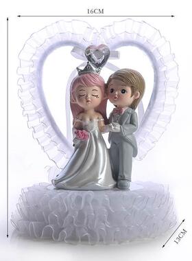新郎新娘蛋糕装饰人偶西式婚礼公仔手办烘焙婚庆摆件礼物工艺品
