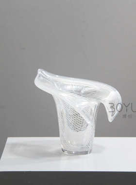 现代花瓶简约彩样板间洽谈炫条纹桌设计师家居琉璃客厅台面用装饰