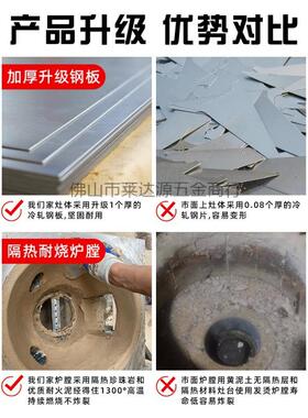 农村移动柴火灶家用烧木柴铁锅土灶台室内无烟大锅台材火地锅炉具