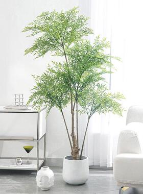 南天竹彷真绿色植物装饰客厅落地摆件大型室内高端轻奢假花彷真花