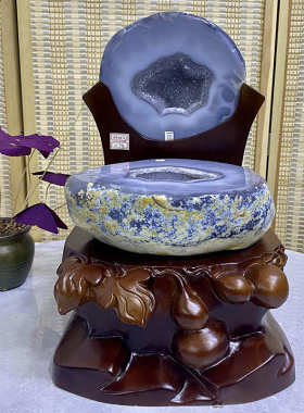 厂家批发天然巴西玛瑙聚宝盆摆件 洞玛瑙聚宝盆钱袋子开业礼品