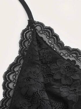 Goth Grunge Punk Black Lace Patchwork Halter Top Women Summe