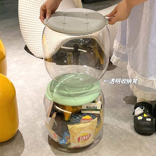 Transparent storage stool storage stool can sit plush toy doll storage box storage bucket multifunction