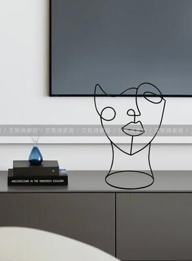 饰in铁艺陈列首展示架北欧抽5745象人物摆件置物架柜居台装s饰家