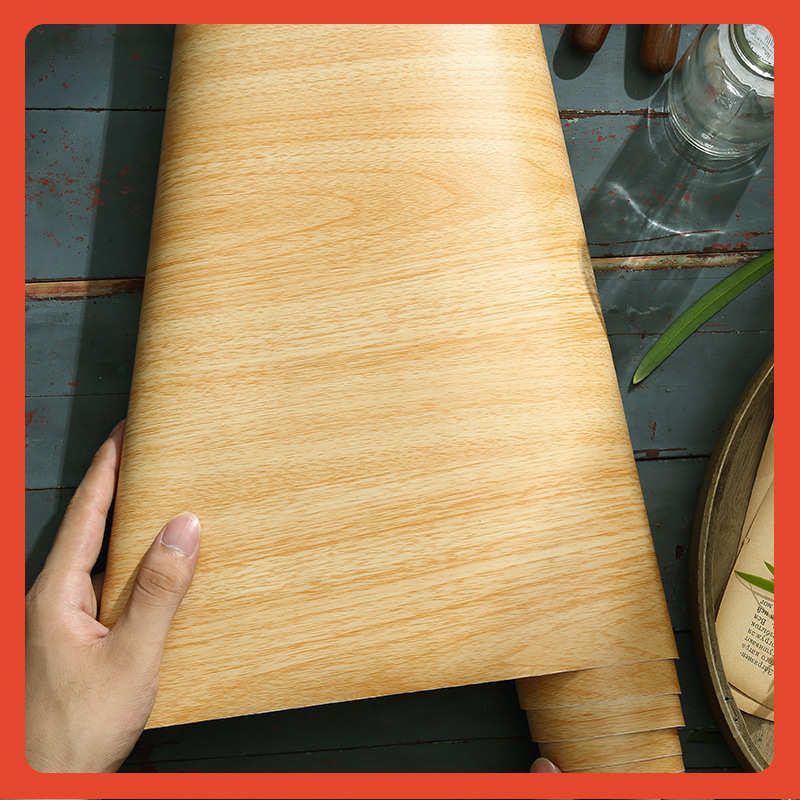 波音彩装原防水枫木粘木色黄书桌墙纸翻新△自桌软片膜加厚贴纸纹 - 图1