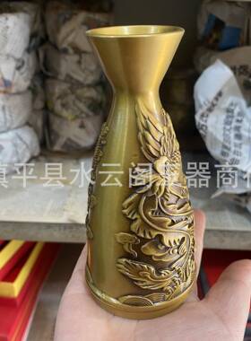 仿古铜制品黄铜分酒器仿古黄铜花瓶铜器工艺品摆件博古架摆件