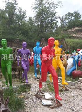 玻璃钢运动员雕塑彩绘跑步人物园林广场步行街人物雕塑摆件