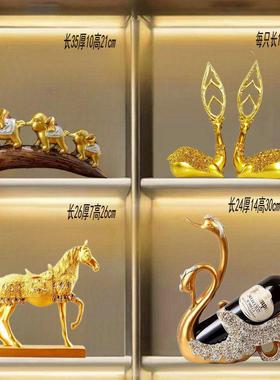 创意情侣天鹅摆件红酒架玄关欧式葡萄酒瓶架子客厅家居酒柜装饰品