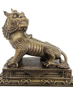 九华山全黄铜底谛听摆件 地藏王坐骑神兽客厅办公室装饰开业礼品