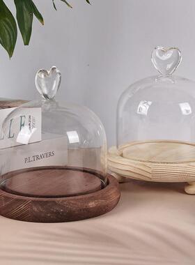 厂家创意小夜灯摆件EVA防尘卡扣手办永生花玻璃罩手工